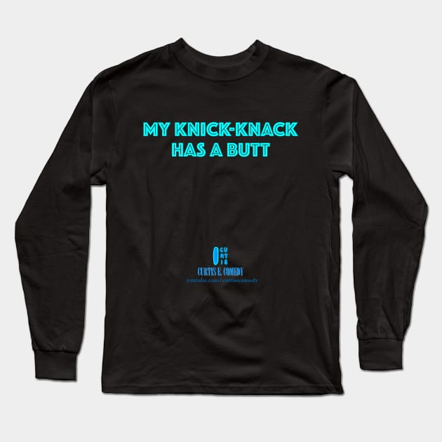 Thicc-Knack BLUE Long Sleeve T-Shirt by Curtis E.